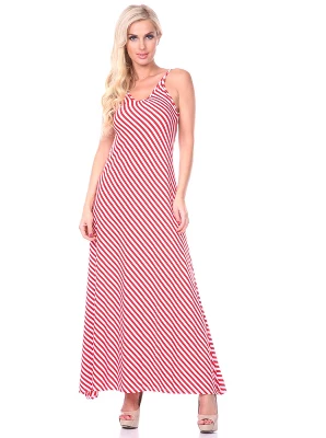 Women's Backless Striped Maxi Dress - White Mark - Image 3
