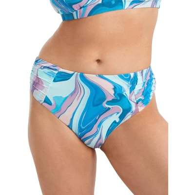 Birdsong Women's Tide Pool Ruched High-Waist Bikini Bottom - S20154-TIPOL - Image 2
