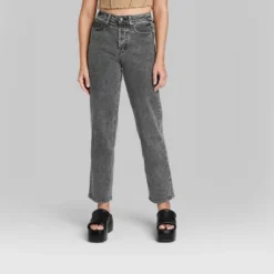 Women's Super-High Rise Straight Jeans - Wild Fable⢠Black Wash