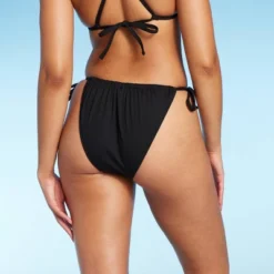 Women's Ribbed High Leg Side-Tie Bikini Bottom - Shade & Shore™