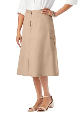 Jessica London Women’s Plus Size Chino Utility Skirt - Image 3