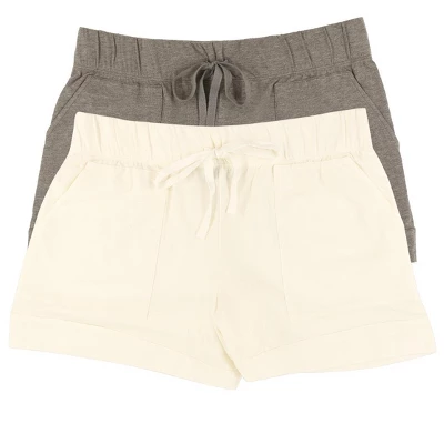 Felina Women's Organic Cotton Stretch Drawstring Short 2-Pack - Image 6