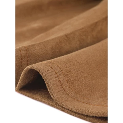 Allegra K Women's Faux Suede Zipper Front High Waist A-Line Mini Skater Skirt - Image 4