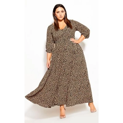 Women's Plus Size Cheetah Maxi Dress - Sand | CITY CHIC - Image 6