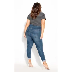 Women's Plus Size Harley Rip Corset Jean - Denim | CITY CHIC