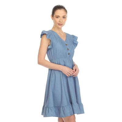 Women's Ruffle Sleeve Knee-Length Dress - Image 2