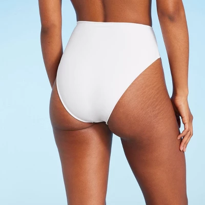 Women's High Waist Cheeky Bikini Bottom - Shade & Shore™ White