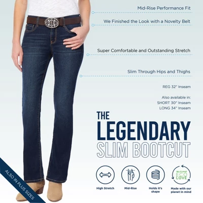 WallFlower Women's Legendary Slim Bootcut Mid-Rise Belted Insta Stretch Juniors Jeans (Standard And Plus) - Image 3