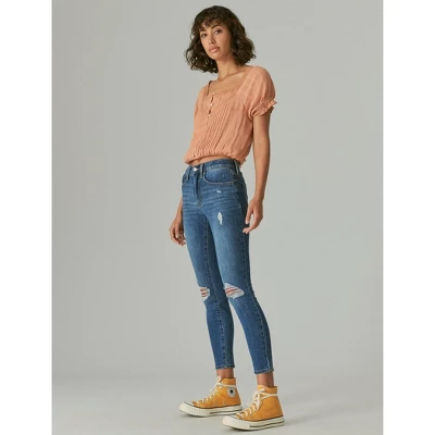 Lucky Brand Women's High Rise Bridgette Skinny Destruct Jean