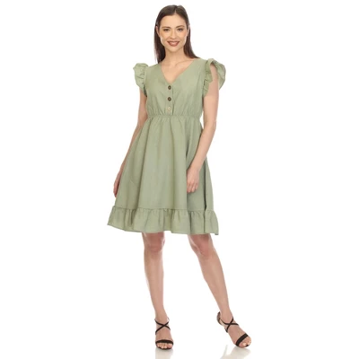 Women's Ruffle Sleeve Knee-Length Dress - Image 6