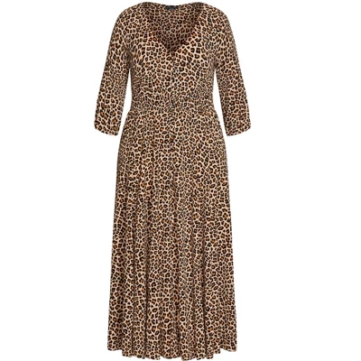 Women's Plus Size Cheetah Maxi Dress - Sand | CITY CHIC - Image 2