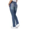 WallFlower Women's Luscious Curvy Bootcut Mid-Rise Bling Insta Stretch Juniors Jeans (Standard And Plus)