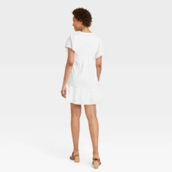 Women's Kimono Short Sleeve A-Line Dress - Knox Rose⢠White