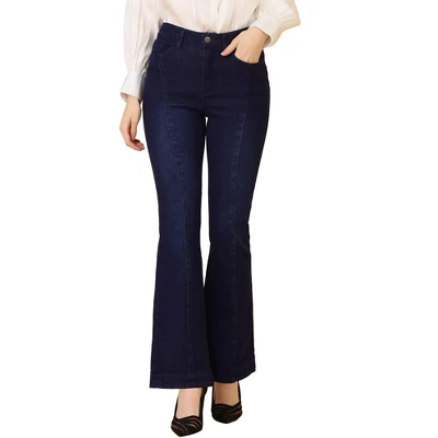 Allegra K Women's Retro High Waist Stretchy Flare Denim Jeans - Image 8