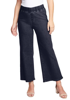 June + Vie By Roaman's Women’s Plus Size Contour Denim Wide-Leg Jean - Image 3