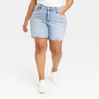Women's High-Waisted Bermuda Jean Shorts - Ava & Viv™ - Image 5