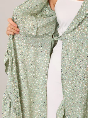 Allegra K Women's Floral Ruffle V Neck Tie Short Sleeve Wrap Midi Dresses - Image 5