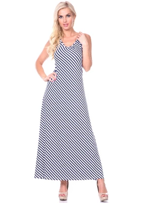 Women's Backless Striped Maxi Dress - White Mark - Image 6