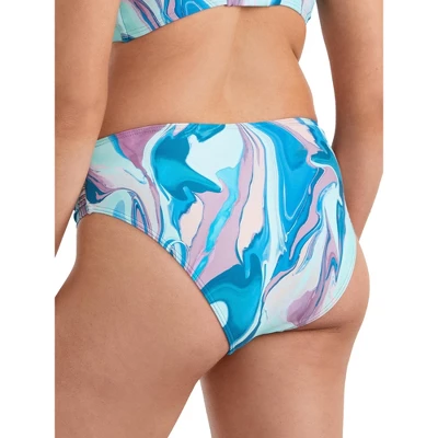 Birdsong Women's Tide Pool Ruched High-Waist Bikini Bottom - S20154-TIPOL