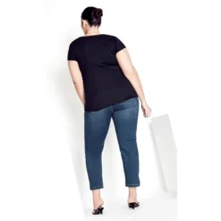 Women's Plus Size Butter Denim Pull On Jean Mid Wash - Petite | AVENUE
