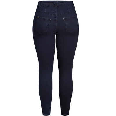 Women's Plus Size Asha Short Skinny Jean - Dark Denim | CITY CHIC - Image 4