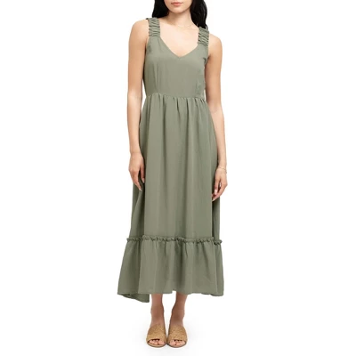 August Sky Women's V-neckline Sleeveless Midi Dress - Image 6