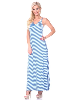 Women's Backless Striped Maxi Dress - White Mark - Image 4