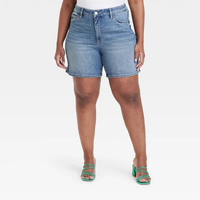 Women's High-Waisted Bermuda Jean Shorts - Ava & Viv™ - Image 3