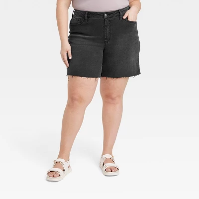 Women's High-Rise Bermuda Jean Shorts - Ava & Viv™ - Image 3