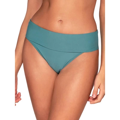 Sunsets Women's Ocean Fold-Over High-Waist Bikini Bottom - 33B-OCEAN