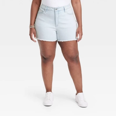 Women's High-Rise Denim Shorts - Ava & Viv™ Light Wash - Image 3