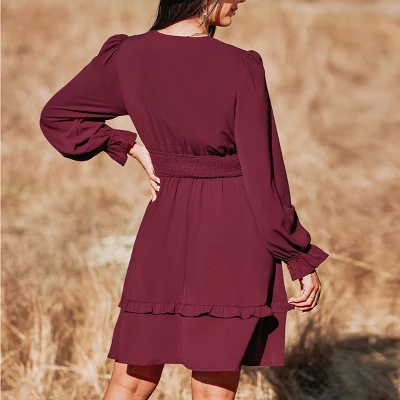 Women's Autumn Air Bow Tiered Ruffled Mini - Cupshe - Image 3