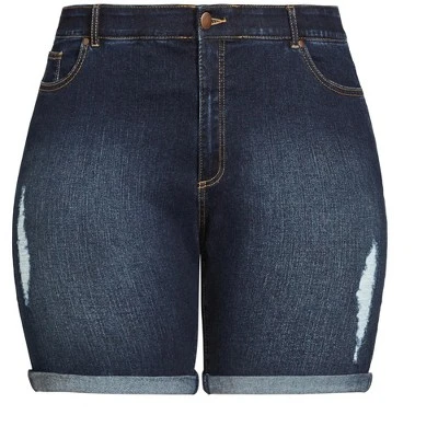 Women's Plus Size Giana Ripped Short - Dark | AVENUE - Image 2