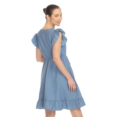 Women's Ruffle Sleeve Knee-Length Dress - Image 3