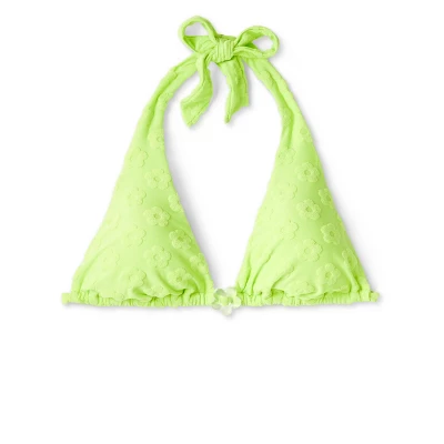 Women's Daisy Textured Ring Front Triangle Bikini Top - Wild Fable⢠Green - Image 5