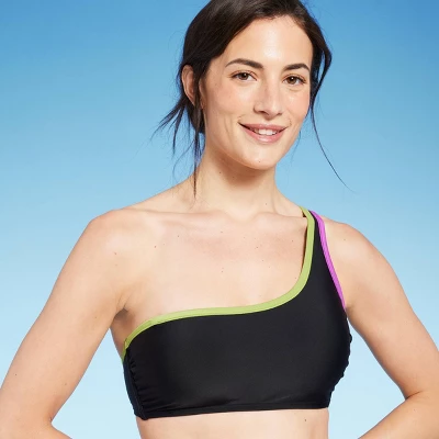 Women's Contrast Binding One Shoulder Bralette Bikini Top - Shade & Shoreâ„¢ - Image 2
