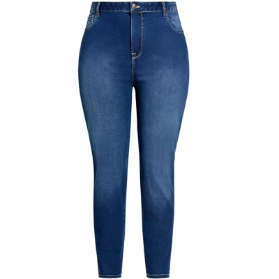 Women's Plus Size Butter Denim Skinny Jean Mid Wash - Petite | AVENUE - Image 2