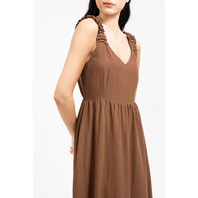 August Sky Women's V-neckline Sleeveless Midi Dress - Image 3