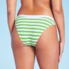 Women's Ribbed High Leg Extra Cheeky Bikini Bottom - Shade & Shore™ Green/White