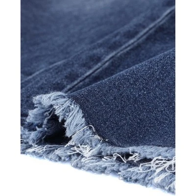 Agnes Orinda Women's Plus Size Casual Capri Frayed Hem Washed Chambray Denim Jean - Image 5