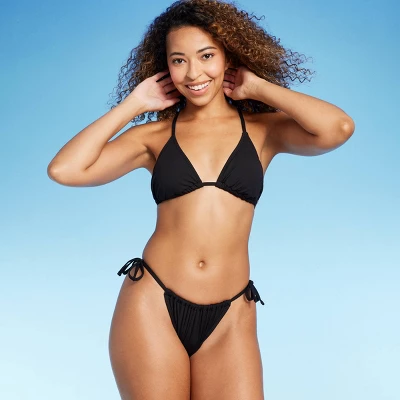 Women's Ribbed High Leg Side-Tie Bikini Bottom - Shade & Shoreâ„¢ - Image 2