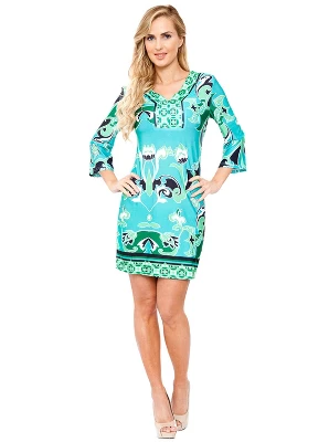 Women's 3/4 Bell Sleeve Miranda Dress - White Mark - Image 3