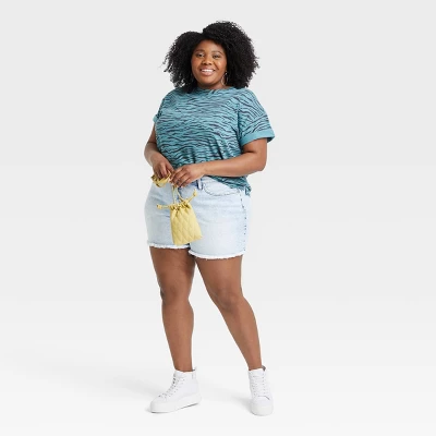 Women's Plus Size Mid-Rise Jean Shorts - Ava & Viv™ - Image 2