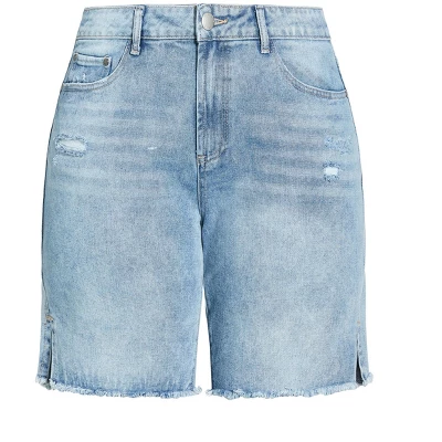 Women's Plus Size Supa Split Short - Light Wash | CITY CHIC - Image 2