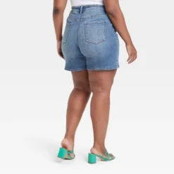 Women's High-Waisted Bermuda Jean Shorts - Ava & Viv™