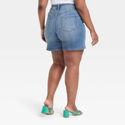 Women's High-Waisted Bermuda Jean Shorts - Ava & Viv™