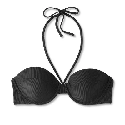 Women's Lightly Lined Ribbed Halter Bikini Top - Shade & Shore™ - Image 5