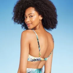 Women's Tie Detail Underwire Bikini Top - Shade & Shore™ Multi Palm Print