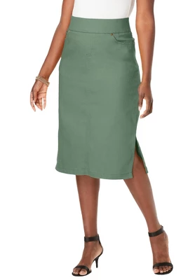 Jessica London Women’s Plus Size Comfort Waist Midi Skirt - Image 4