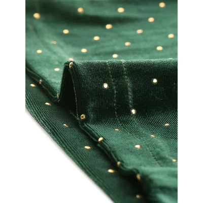 Allegra K Women's Velvet Wide Leg Retro Shiny Glitter Overalls Jumpsuits Pants - Image 5